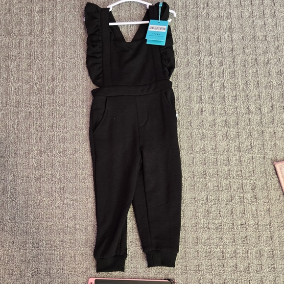 Posh Peanut Other - Posh Peanut Black Fleece Overalls